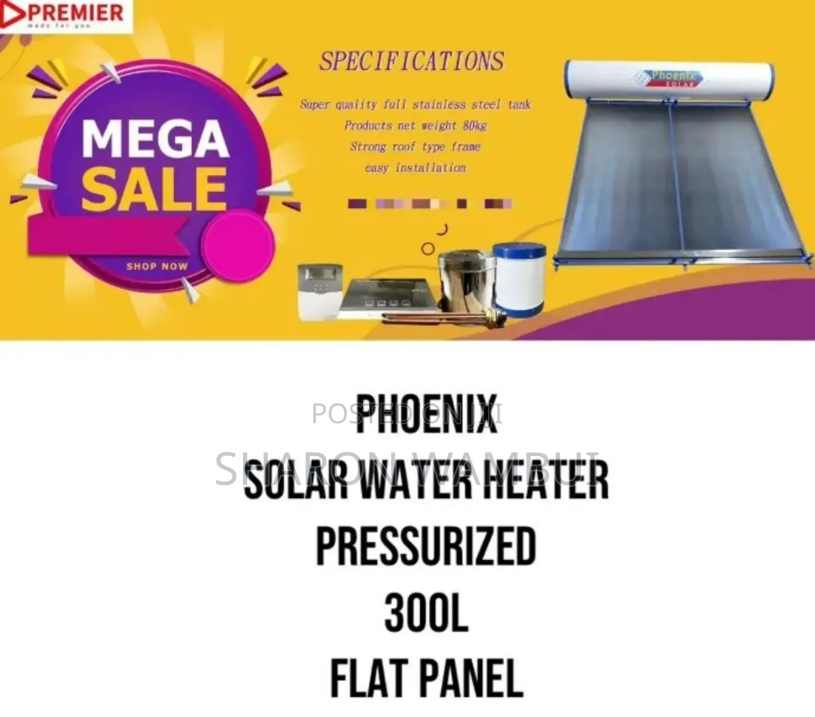 Phoenix 300l Pressurized Flat Panel/300l Pressurized Solar Heater