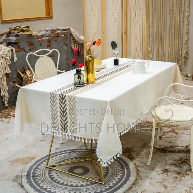 Cotton Linen Table Cloth-Ele - thumbnail 2