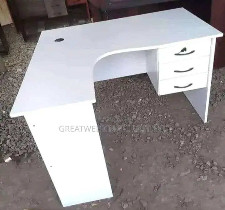 White Clerical L- Shaped Office Chair
