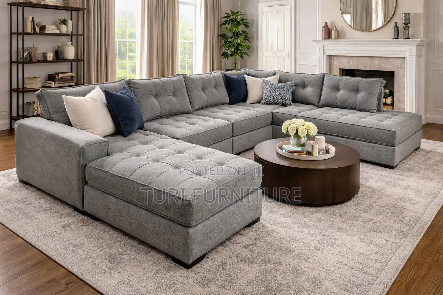 Lshape Spring Cushions Sofa