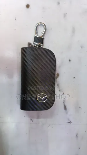 Mazda Car Key Case Carbon Fiber Pattern With Metallic Logo