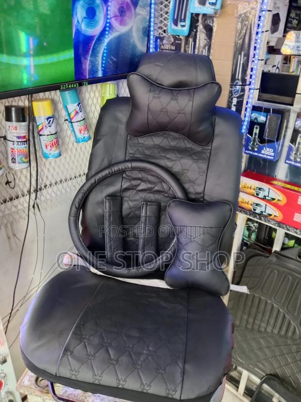 Front Rear Seat Cover Durable Pu Leatherwith Decorative Diamond Stitch