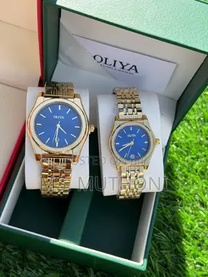 Gold Tone Stainless Couple Set Watches 