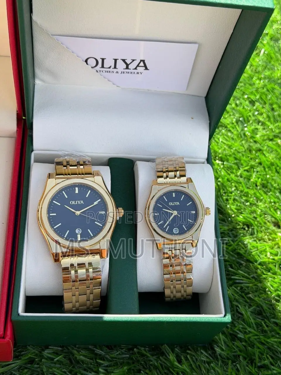 Gold Tone Stainless Couple Set Watches 