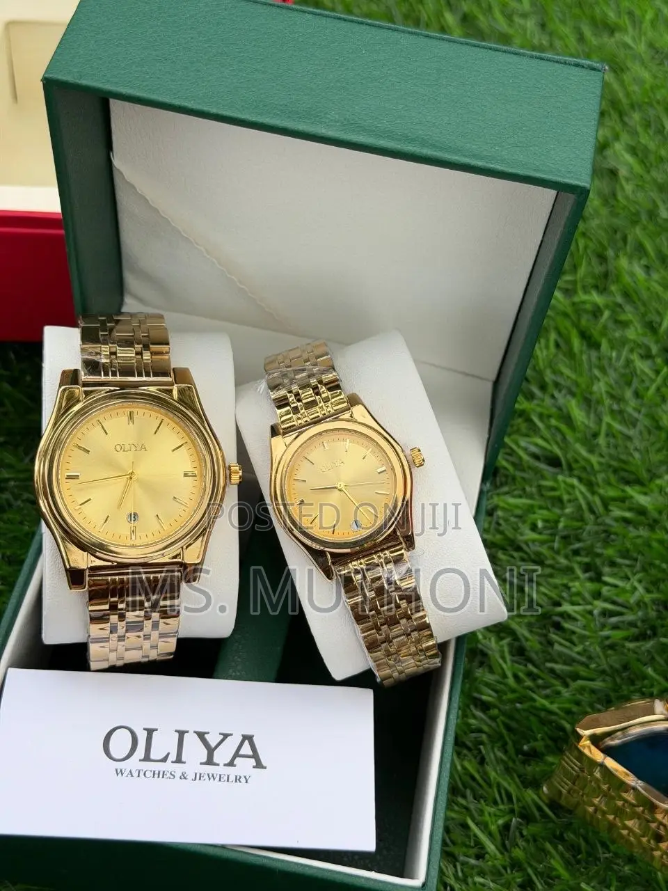 Gold Tone Stainless Couple Set Watches 