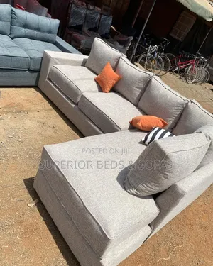 5 Seater Grey L Shape Sofa (Corner Seat)