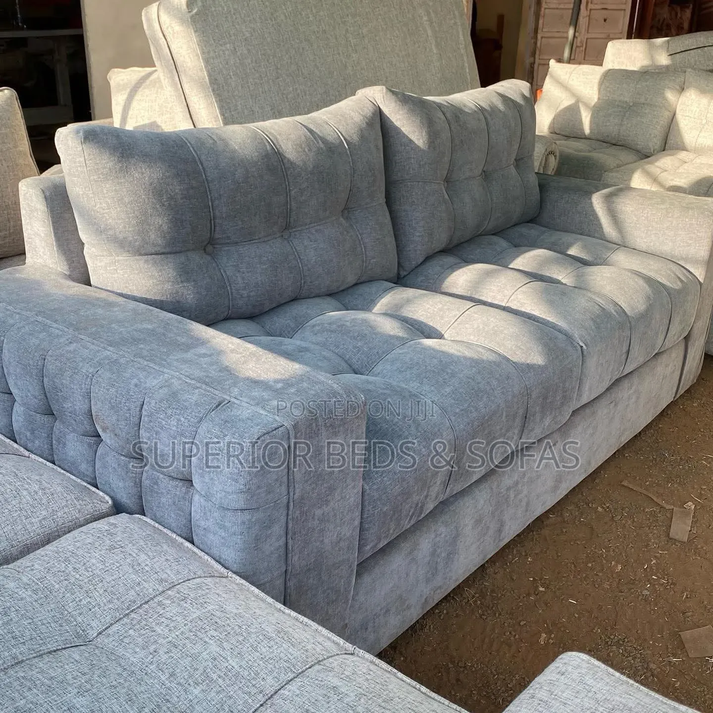 Quality Three-Seater Sofa With Tufted Cushions