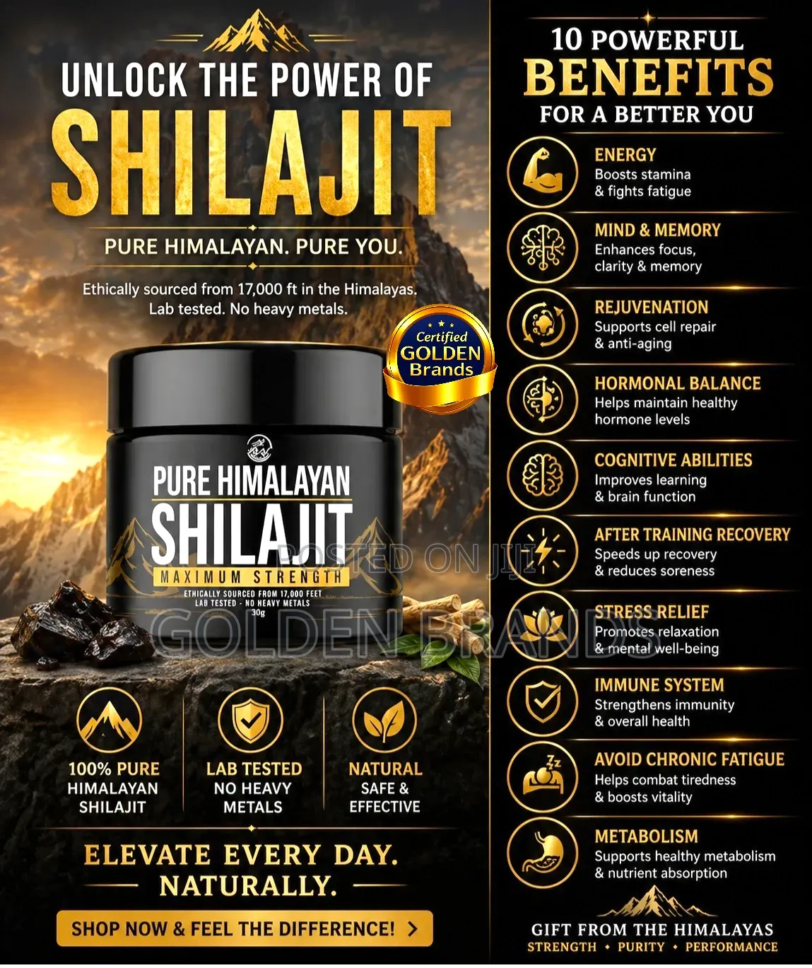 Shilajit Natural Pure Himalayan Organic Resin