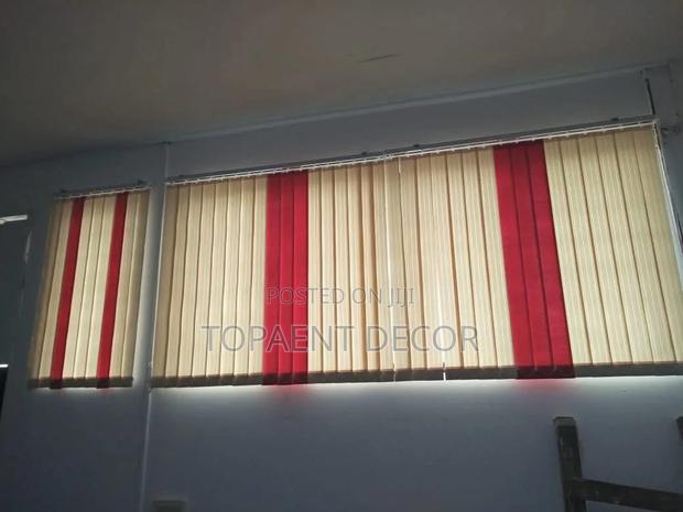 Beige and Red Slats , for Vertical Window Office Blinds
