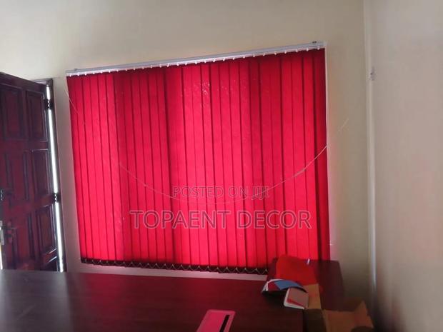 Plain Red Premium Upgrade Vertical Office Blinds