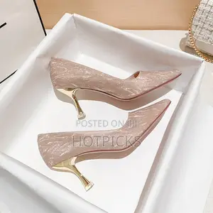 High Heels-Silver and Gold High Heels -Stylish Champagne Gold Stiletto