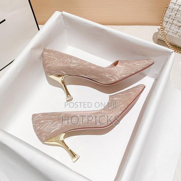 High Heels-Silver and Gold High Heels -Stylish Champagne Gold Stiletto
