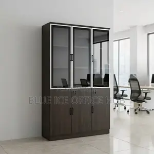 Glass Wood Office Cabinet