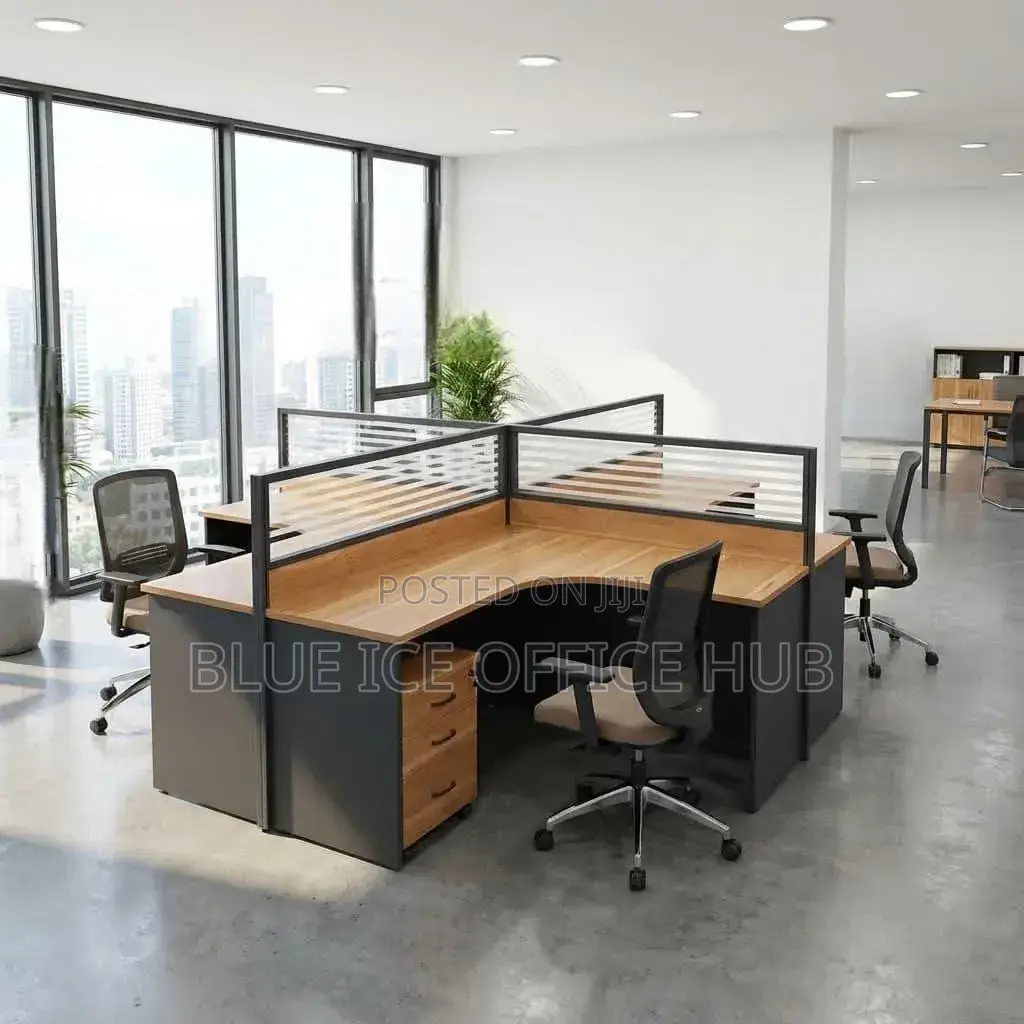 4 Way L-Shape Executive Workstation