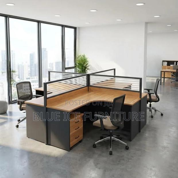 4 Way L-Shape Executive Workstation