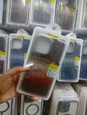 Carbon Fiber Protective Phone Case for the Apple iPhone 14 Pro Max.