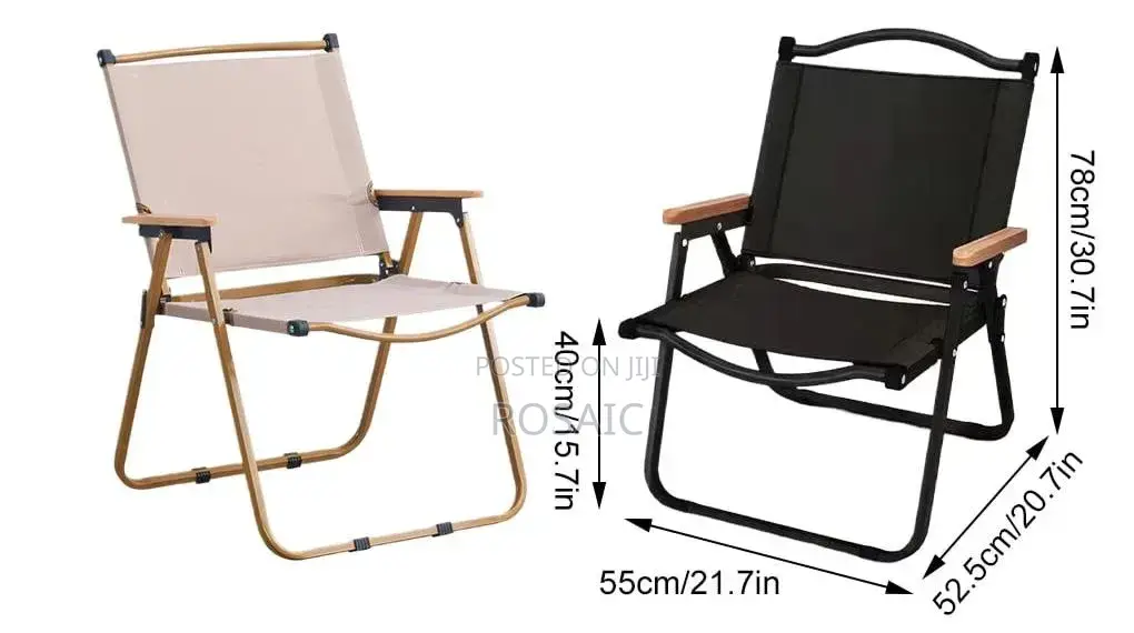 Strong Steel Frame Wood Arm Rest Foldable Outdoor Chai