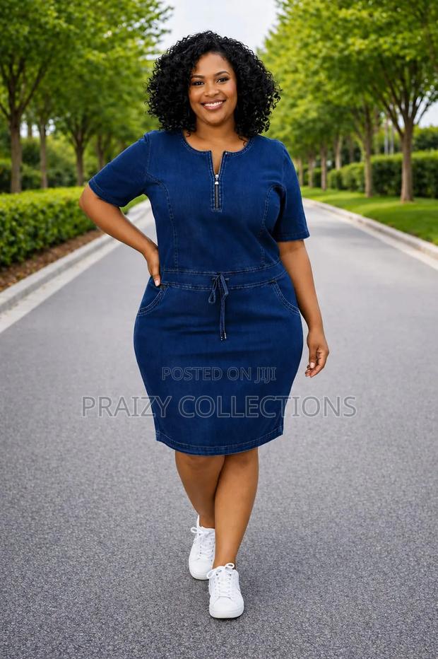 Denim Straight Dress - thumbnail 2