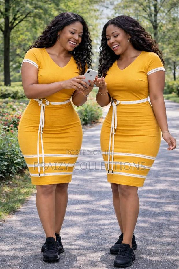 Classic Straight Dress With Bottom Stripes - thumbnail 2