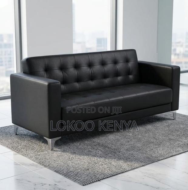 Sofas; Durable Leather Executive 3 Seater Office Waiting Sofa - thumbnail 2