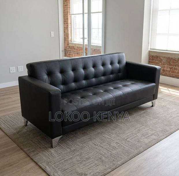 Sofas; Durable Leather Executive 3 Seater Office Waiting Sofa - thumbnail 3