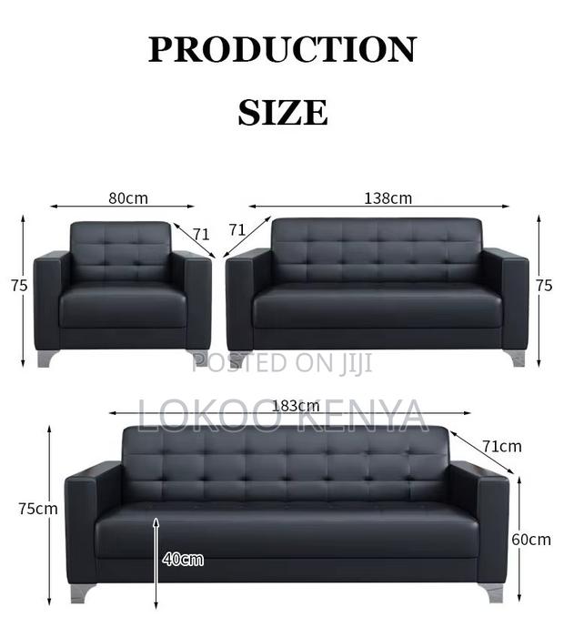Sofas; Durable Leather Executive 3 Seater Office Waiting Sofa - thumbnail 10