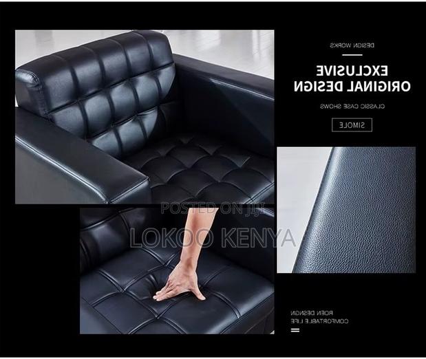 Sofas; Durable Leather Executive 3 Seater Office Waiting Sofa - thumbnail 14