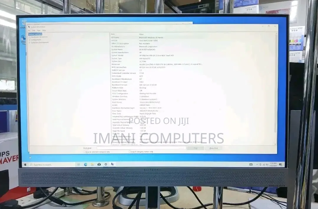 Desktop Computer HP EliteDesk 800 G4 8GB Intel Core i5 SSD 256GB