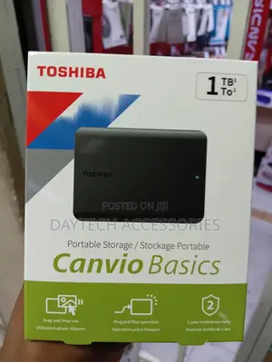 Toshiba Canvio Basics 1tb Portable External Hard Drive In Matte Black.