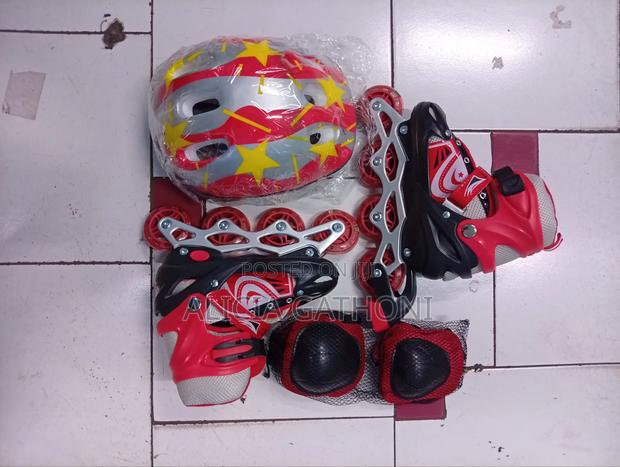 Red Skates With Helmet