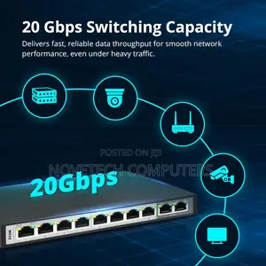 D-Link 10-Port Gigabit Switch With 8 Long Poe Ports and 2 Uplink Ports
