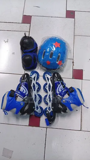 Sports Skates Blue+Helmet