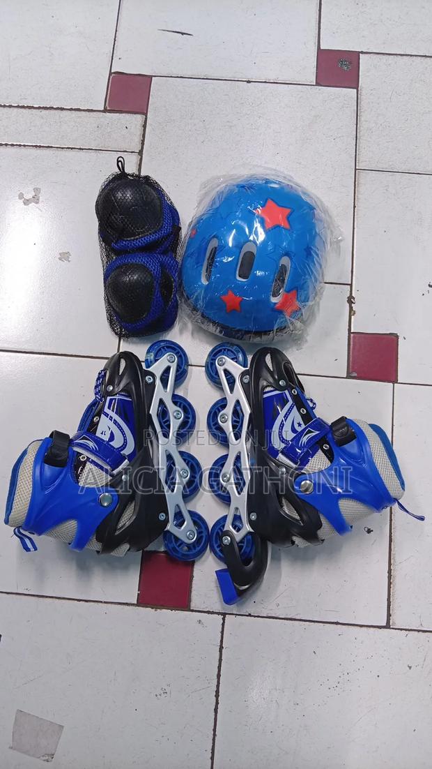 Sports Skates Blue+Helmet