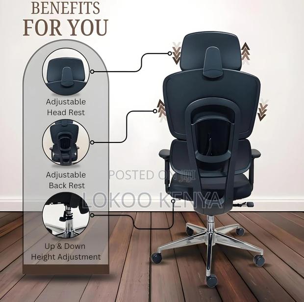 Office Chair; Orthopedic High Back Full Fabric Adjustable Office Chair - thumbnail 11
