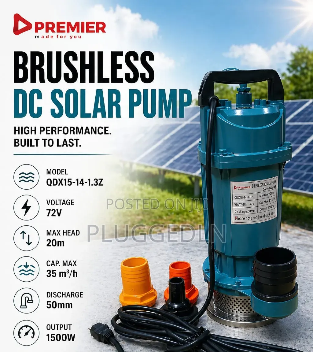 Premier Brushless Dc Solar Pump 72v Max Head 20m.