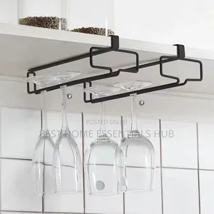 Punch Free Wine Glass Holder Household Under Cabinet Wine Glass Rack
