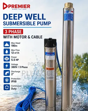 Premier Deep Well Submersible Pump 3-Phase Power. 5.5 Jp