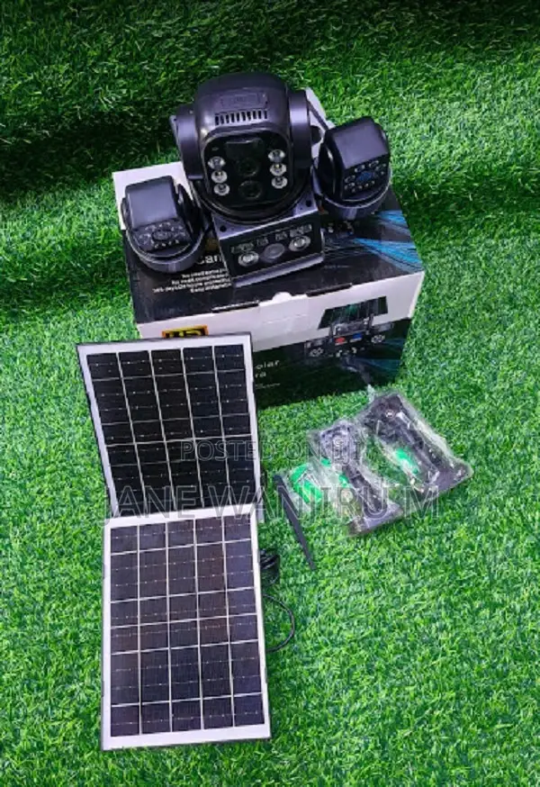 Triple Lens Solar CCTV Camera - Human Tracking, Night Vision