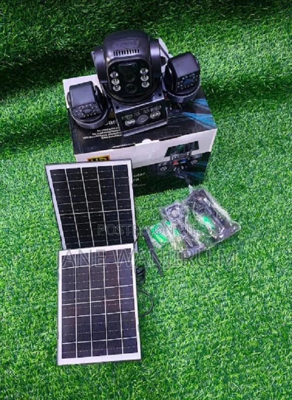 Solar Powered Security Camera - 3 Lens, Two-Way Audio - main view