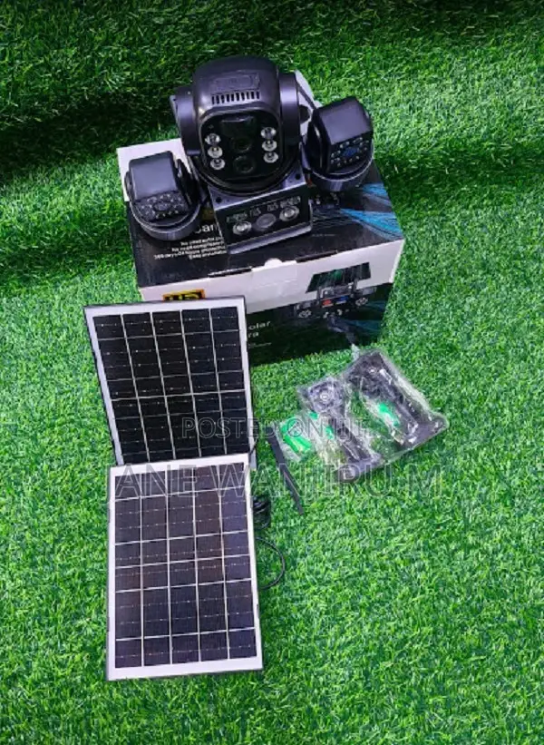 Solar Powered Security Camera - 3 Lens, Two-Way Audio