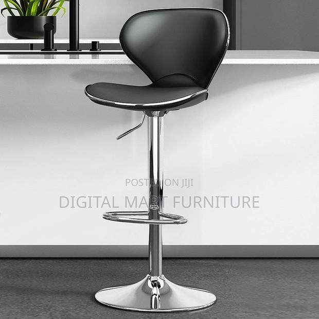 Barstool;Black Leather Swivel Barstool