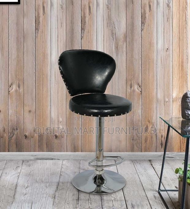 Barstool;Black Leather Swivel Barstool - thumbnail 9