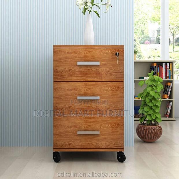 Office Drawer;3-Drawer Mobile Pedestal in Dark Oak