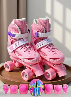 Roller Skates for Kids Adjustable Size Double Row 4 Wheel