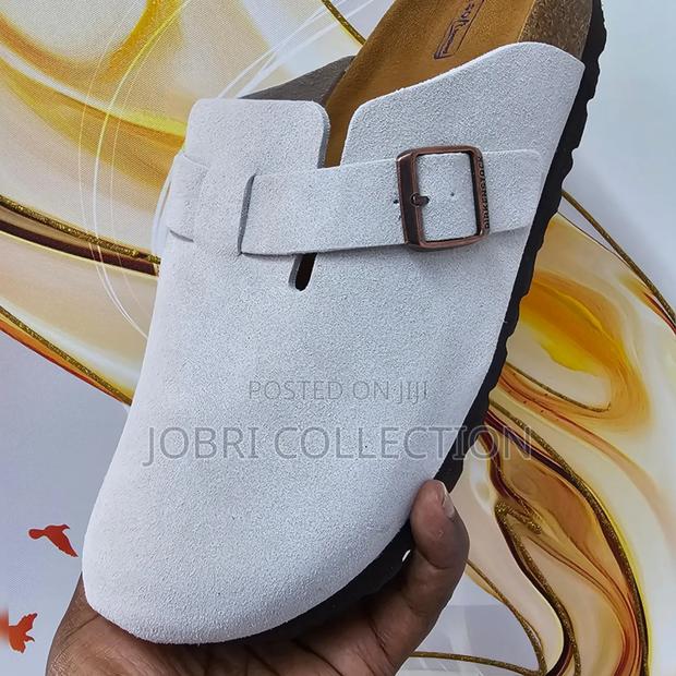 Birkenstock Boston Classic Suede Clogs Cream White - thumbnail 2