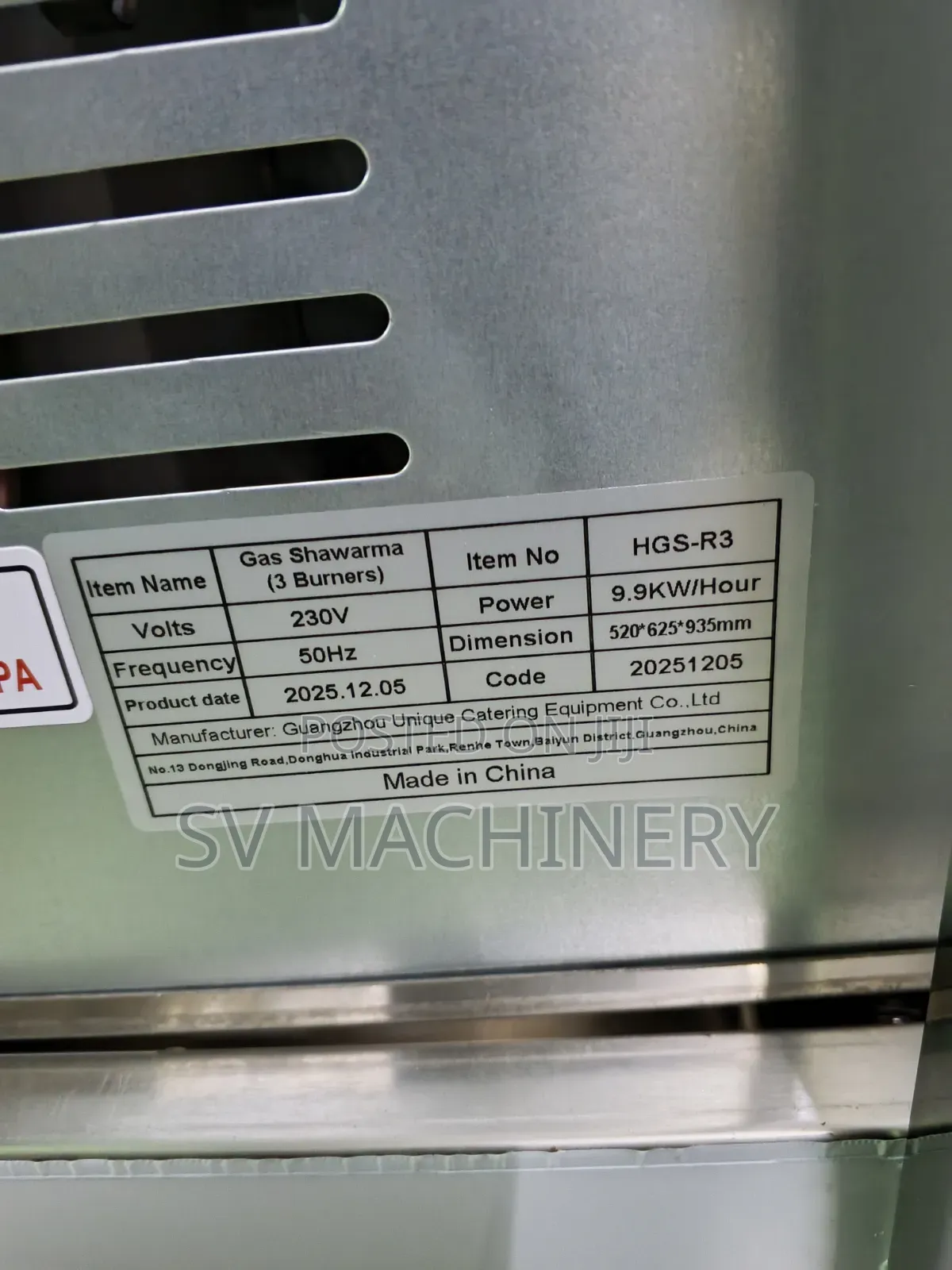 Heavy Duty 3 Burners Shawarma Machine