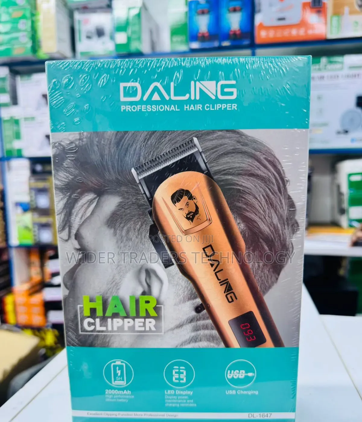 Daling Dl-1647 Professional Rechargeable Hair Clipper With a Gold