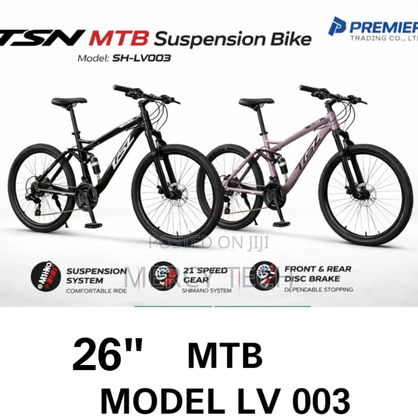 TSN MTB Suspension Bike Model Sh-Lv003 26-Inch Dual-Suspension