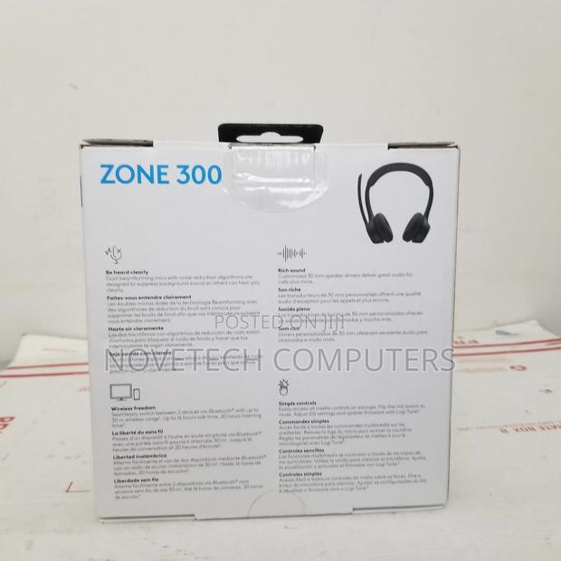 Logitech Zone 300 Wireless Headset Pc , Mac, Chrome, Linux, Ios Black - thumbnail 2