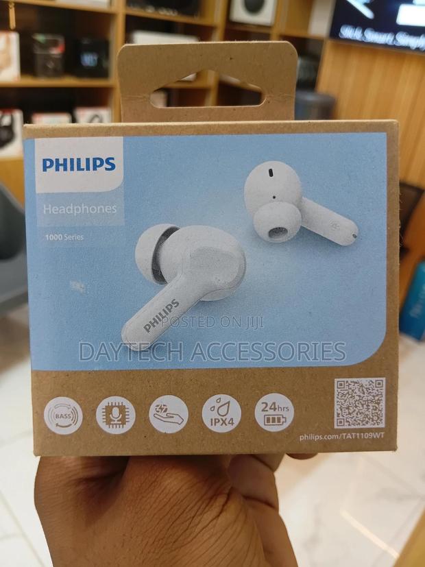 These Are Philips Tat1109wt True Wireless Earbuds in White. - thumbnail 2